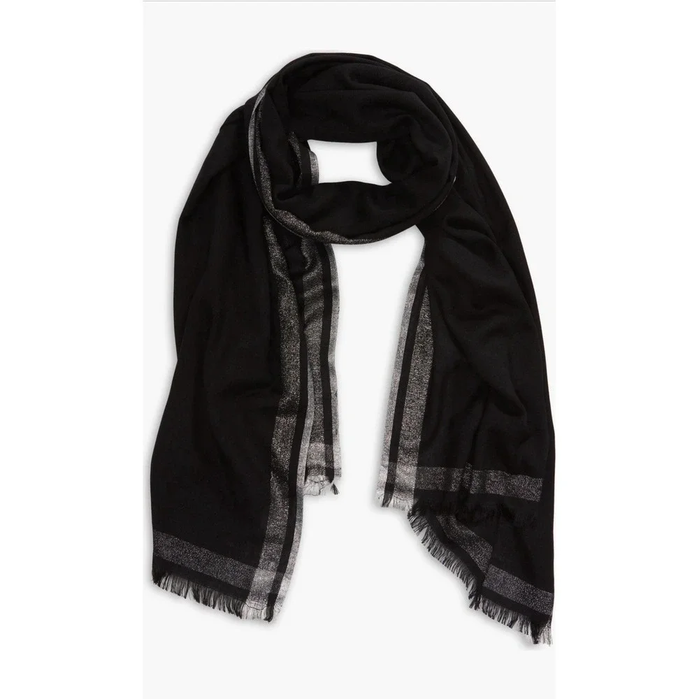 Nordstrom Glitter Tissue Scarf‎ Lightweight Metallic Shimmer Wrap